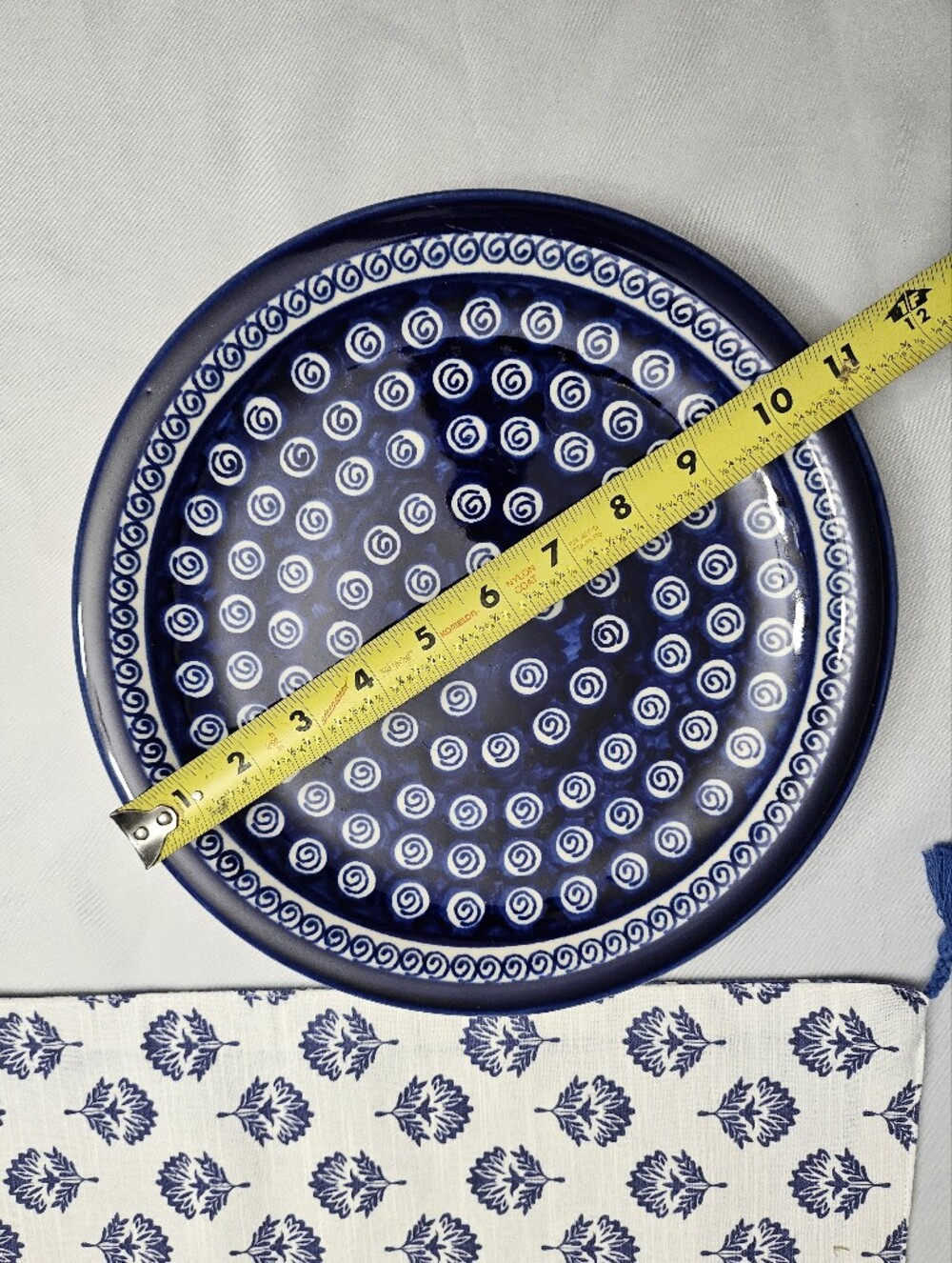 Boleslawiec Polish Pottery Dinner Plate 10.75" Cobalt Swirl Pattern Hand Painted - Picture 3 of 4